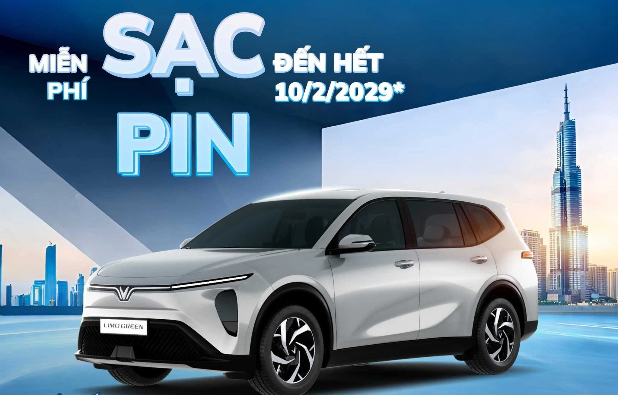 Miễn phí sạc đến 10/02/2029